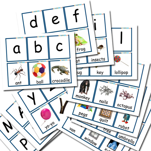 Snap Cards For Children. ABC Flash Card Set